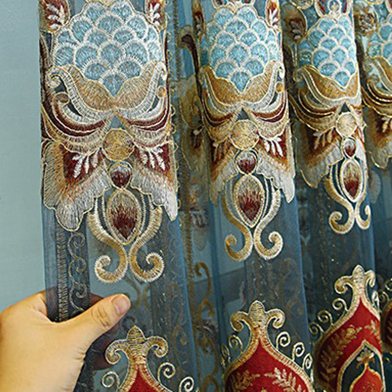 Modern Style Living Room European Hollow Embroidery Curtains 2-piece Set - LaTezza Online Shop