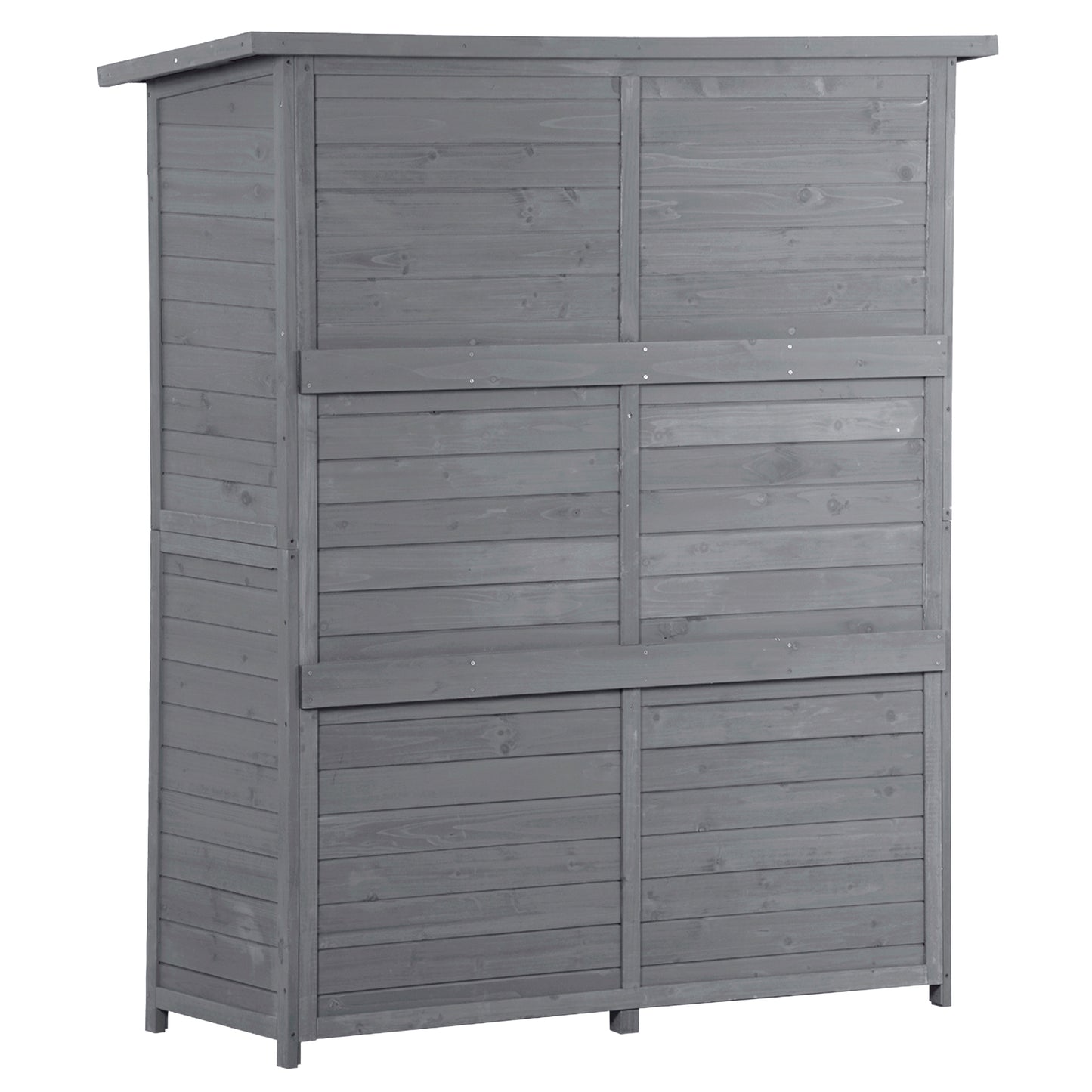 Outdoor 5.3ft Hx4.6ft L Wood Storage Shed Tool Organizer,Garden Shed, Storage Cabinet with Waterproof Asphalt Roof Gray - LaTezza Online Shop