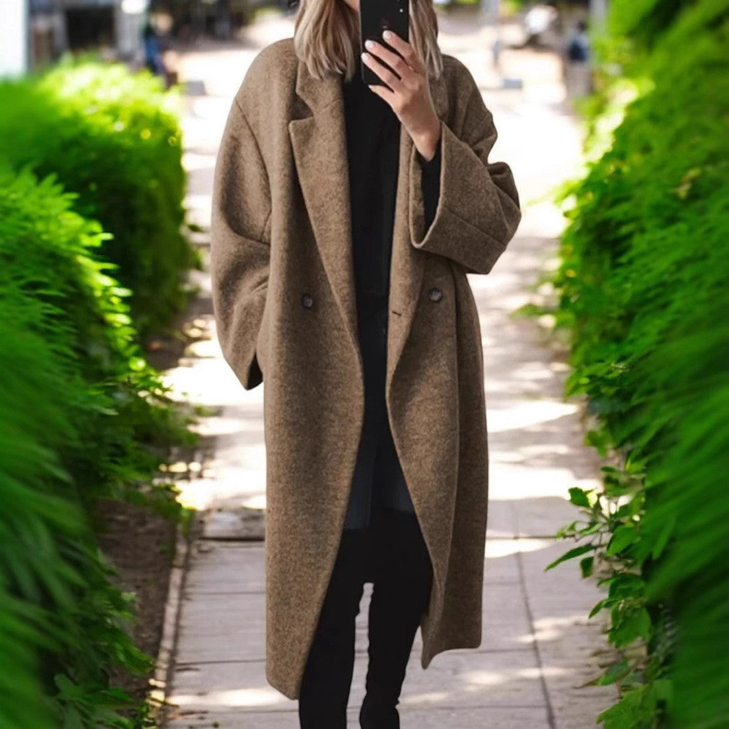 Women's multi colored and multi size woolen long windbreaker jacket - LaTezza Online Shop