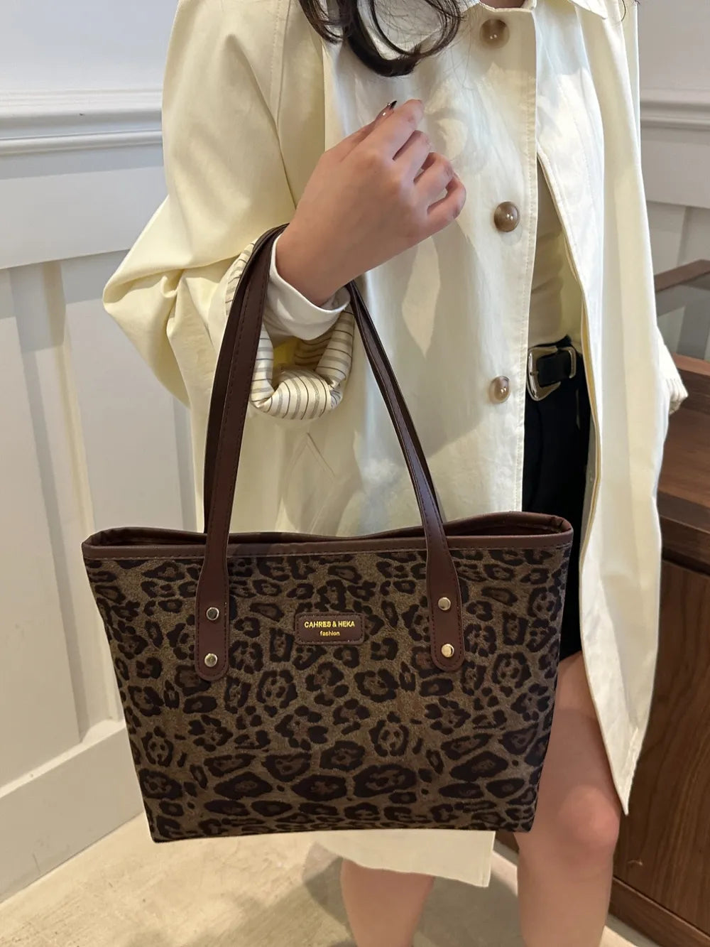Leopard Polyester Tote Bag - LaTezza Online Shop