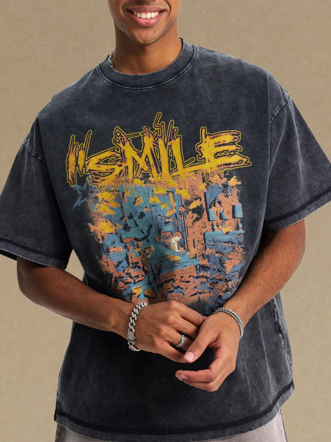 Men's Graphic Round Neck Half Sleeve T-Shirt - LaTezza Online Shop