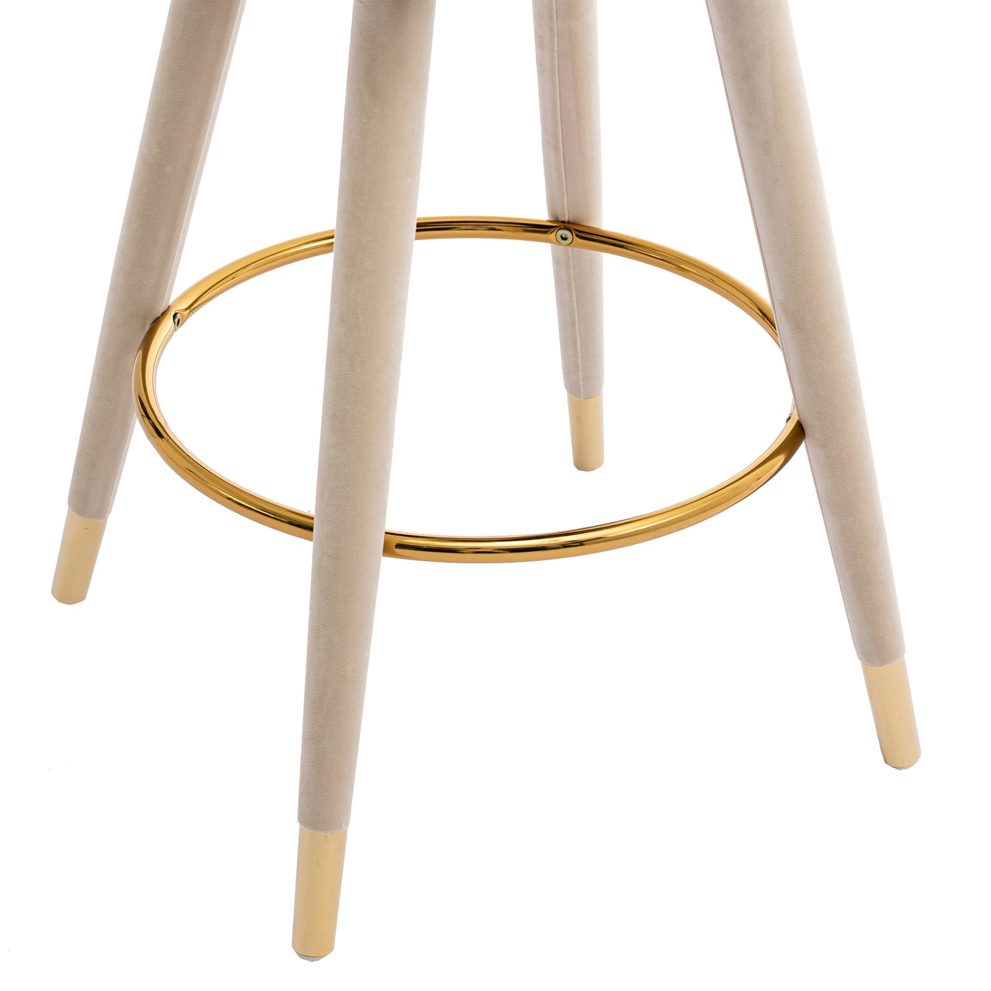 COOLMORE Counter Height Bar Stools Set of 2 for Kitchen Counter Solid Wood Legs with a fixed height of 360 degrees Beige - LaTezza Online Shop