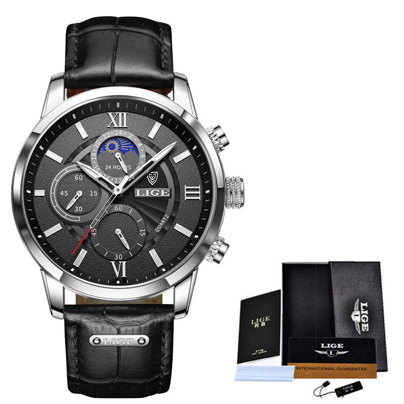 Lige New Quartz Watch Quartz Multifunction Chronograph Waterproof Watch - LaTezza Online Shop