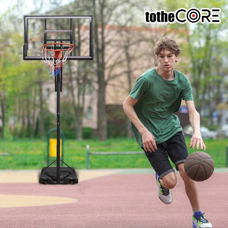 TotheCORE Basketball Stand 7.55-10.00 Ft Adjustable Portable Basketball Hoop & Goal PC Backplate, Large Base & Wheels - LaTezza Online Shop