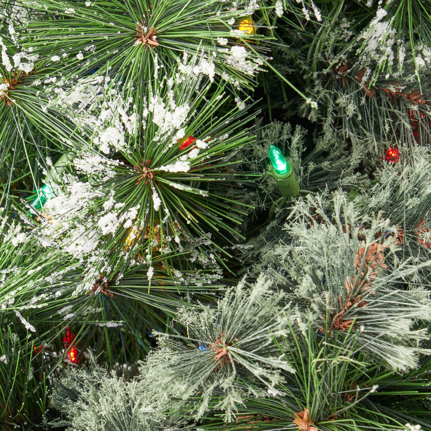 7' Cashmere and Snow Bristle Mixed Tree with 75Pine Cones and 900 LED Lights-UL,1233tips,Dia.:59 - LaTezza Online Shop