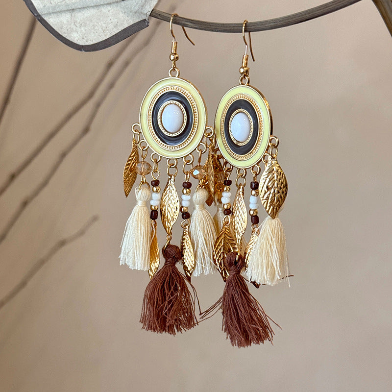 Alloy Rice Bead Dangle Earrings - LaTezza Online Shop