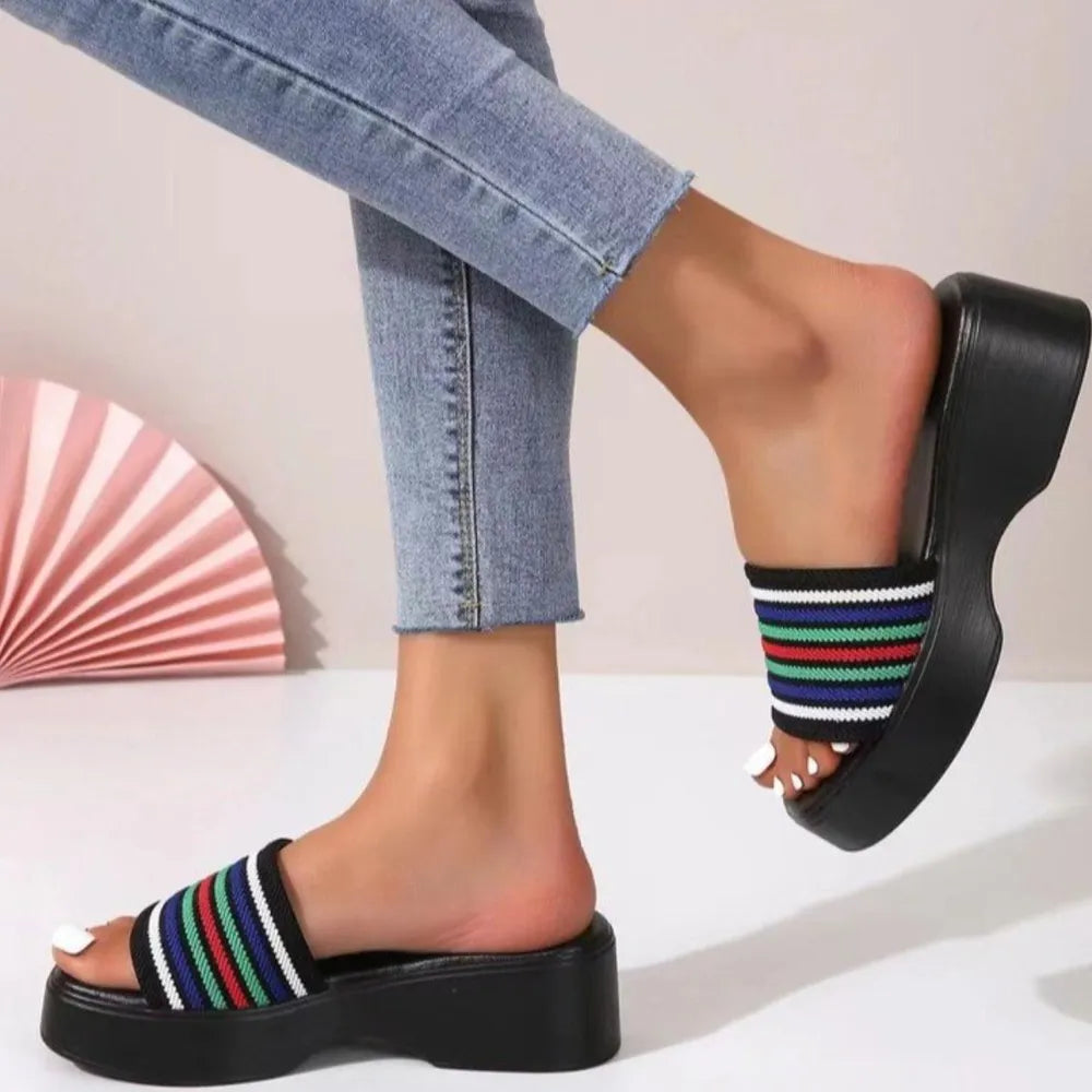 Platform Sandals Cloth Open Toe - LaTezza Online Shop