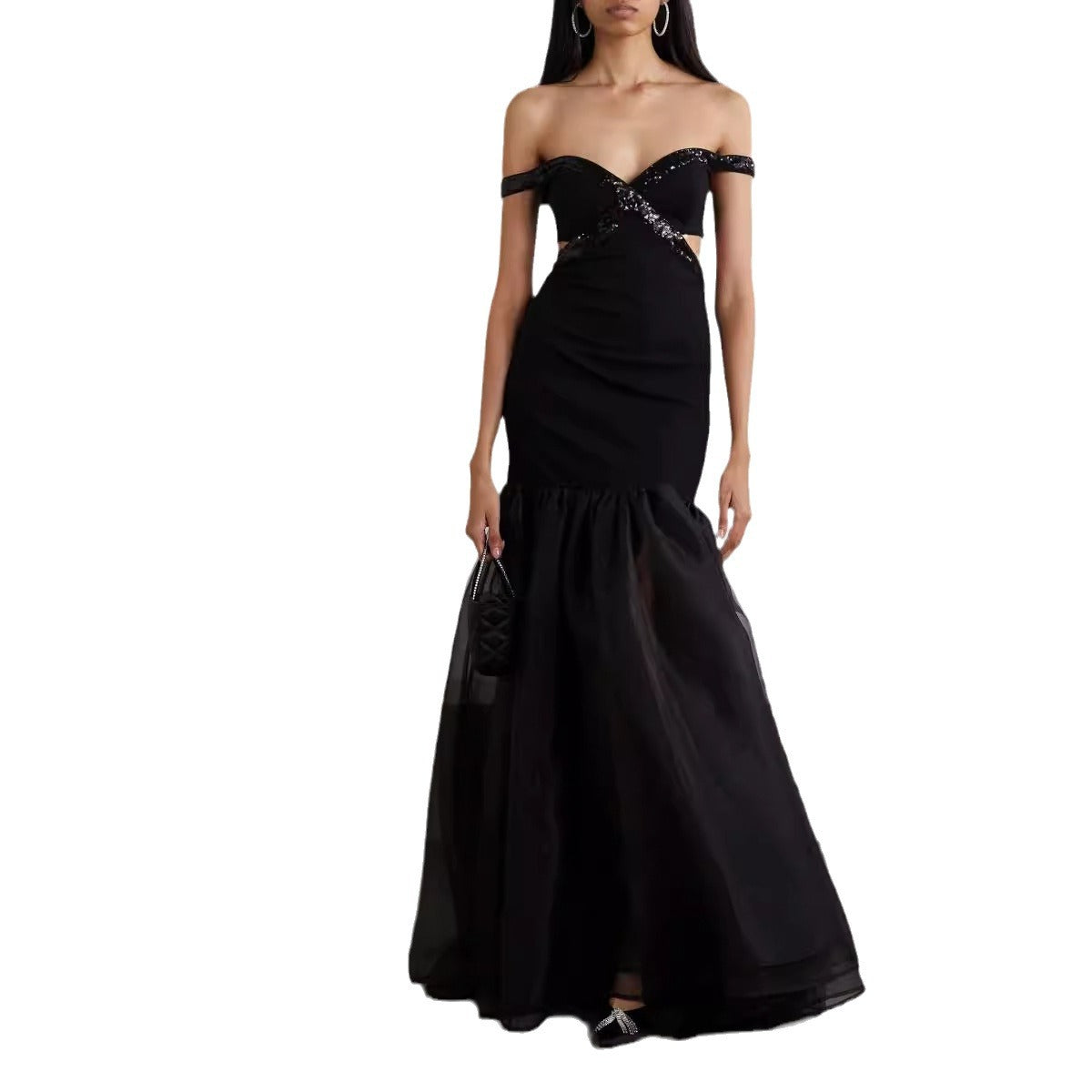 Off shoulder fishtail evening dress - LaTezza Online Shop