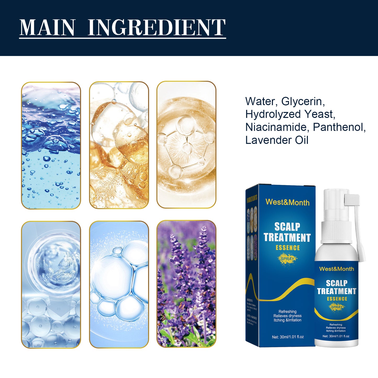 West&Month Scalp Treatment Essence Spray, Hair Care And Repair Damaged Hair Follicle Hair Root Treatment Spray - LaTezza Online Shop