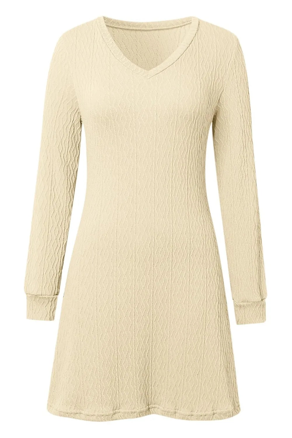 Solid color texture long sleeved elegant French dress women's dress - LaTezza Online Shop