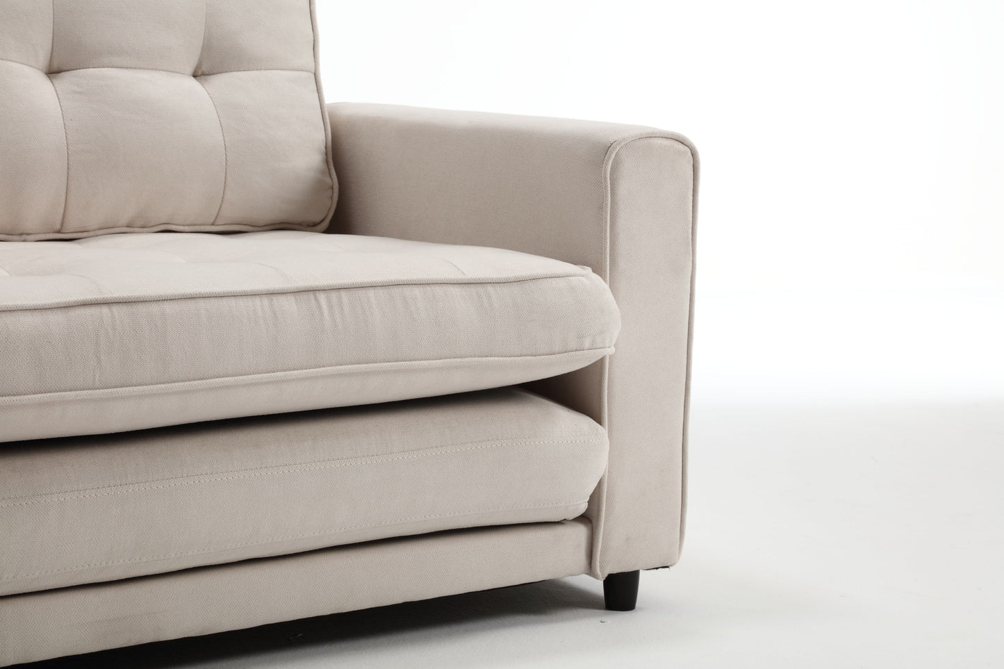 3 Fold Sofa Convertible Futon Couch sleeper sofabed Space saving loveseat Dark Gray & Light Gray & Beige - LaTezza Online Shop