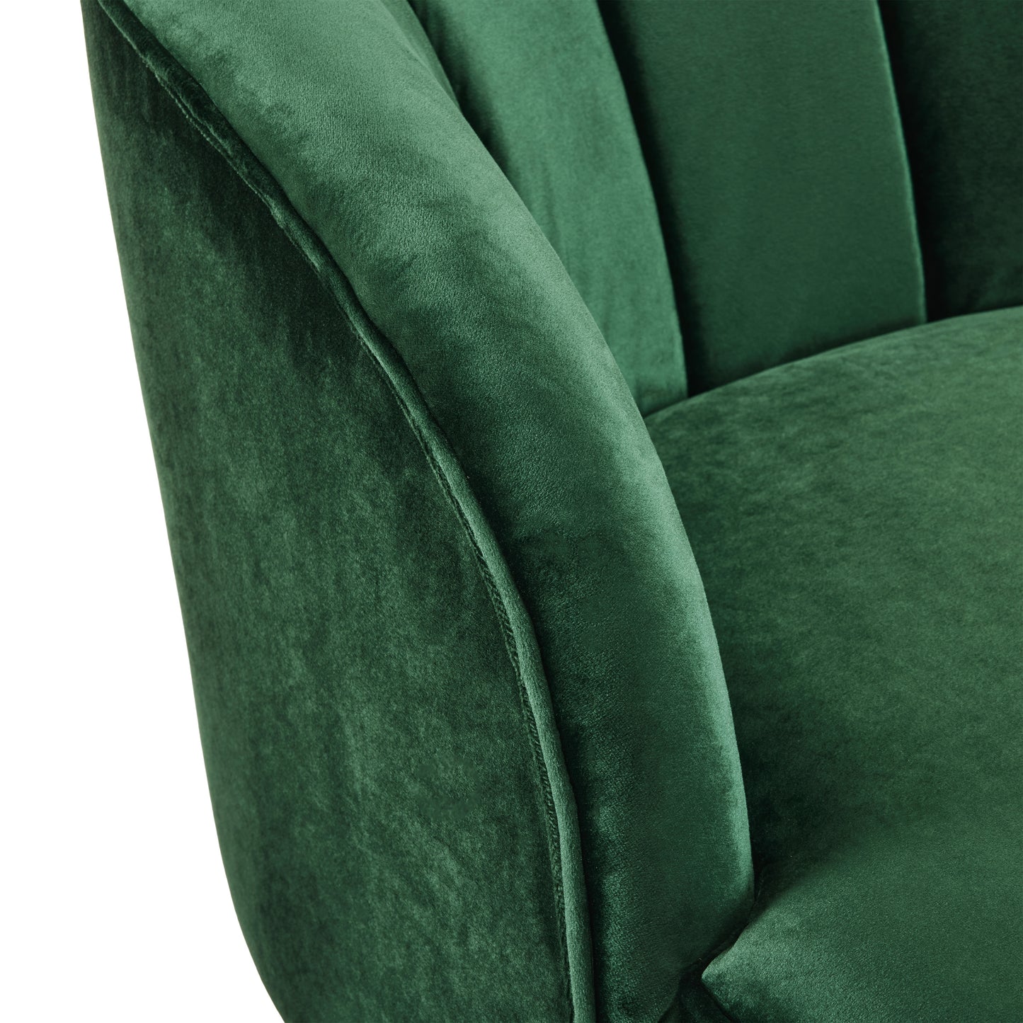Green Upholstered Barrel Accent Chair With Wooden Legs - LaTezza Online Shop