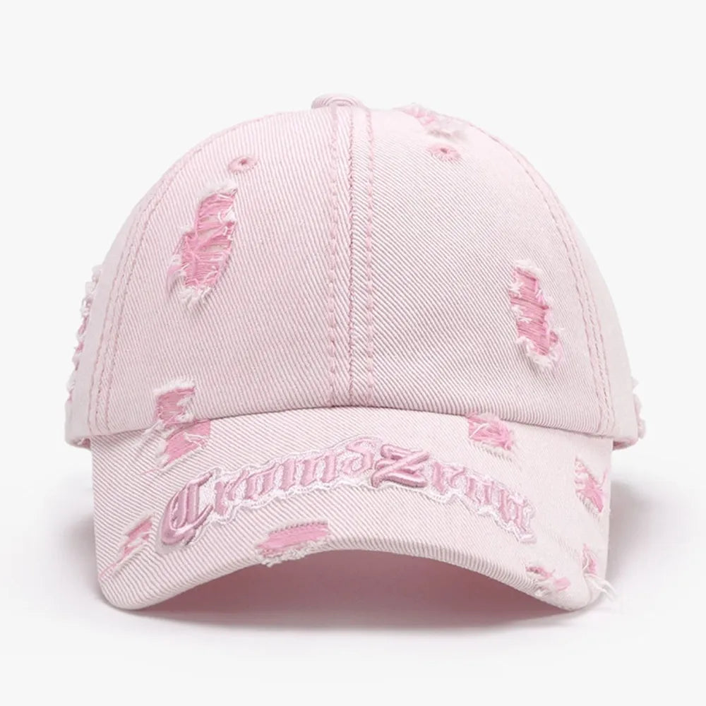 Distressed Letter Embroidered Baseball Cap - LaTezza Online Shop