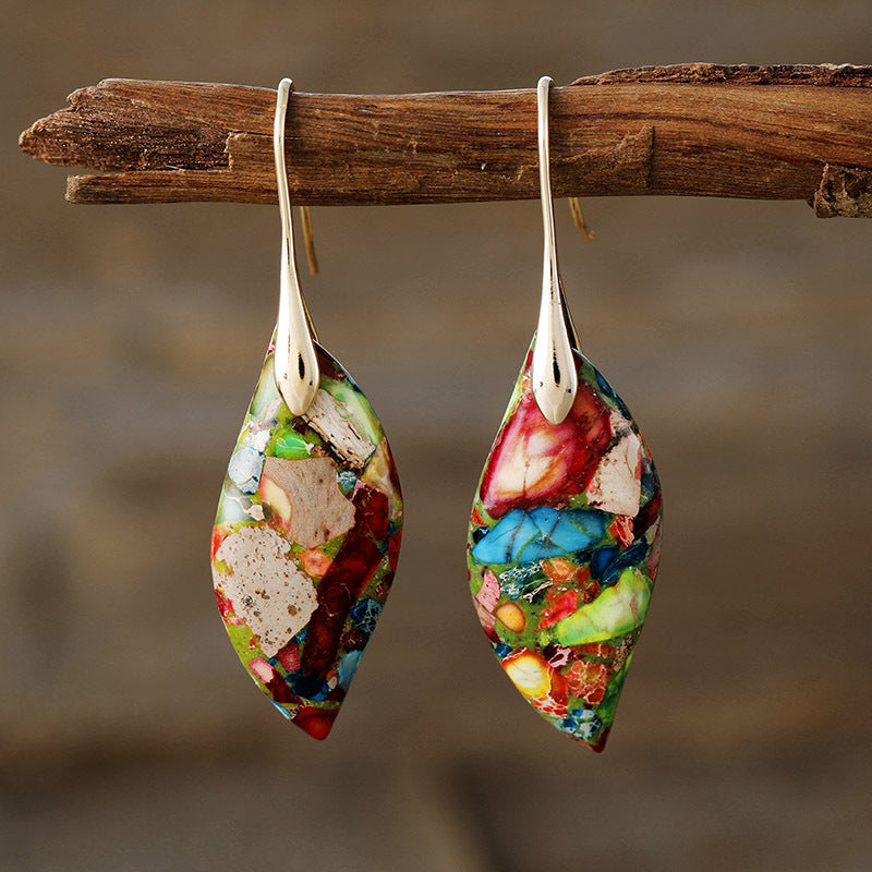 New Bohemian Emperor Stone Leaf Pendant Earrings and Accessories - LaTezza Online Shop