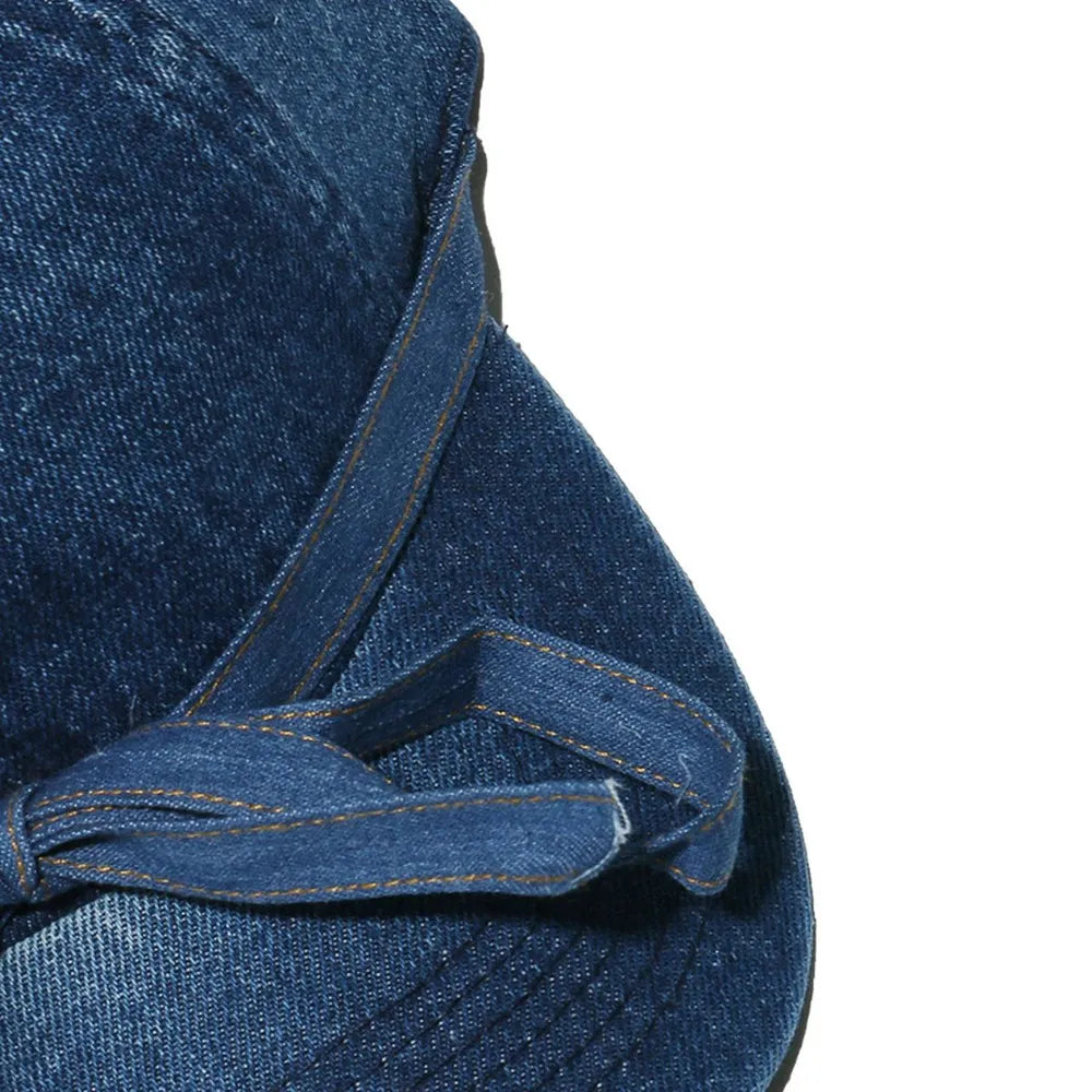 Washed Bow Denim Baseball Cap - LaTezza Online Shop