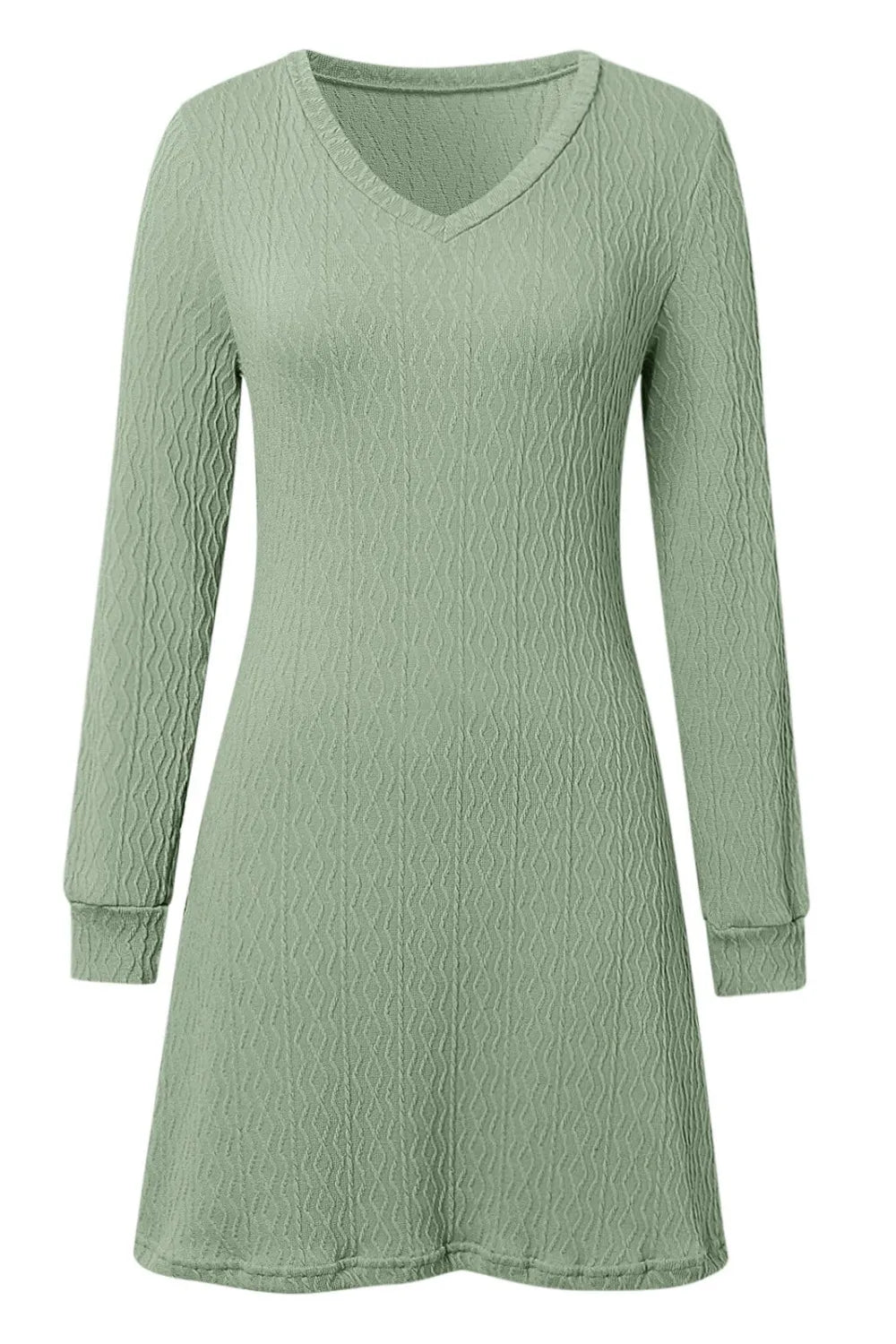 Solid color texture long sleeved elegant French dress women's dress - LaTezza Online Shop