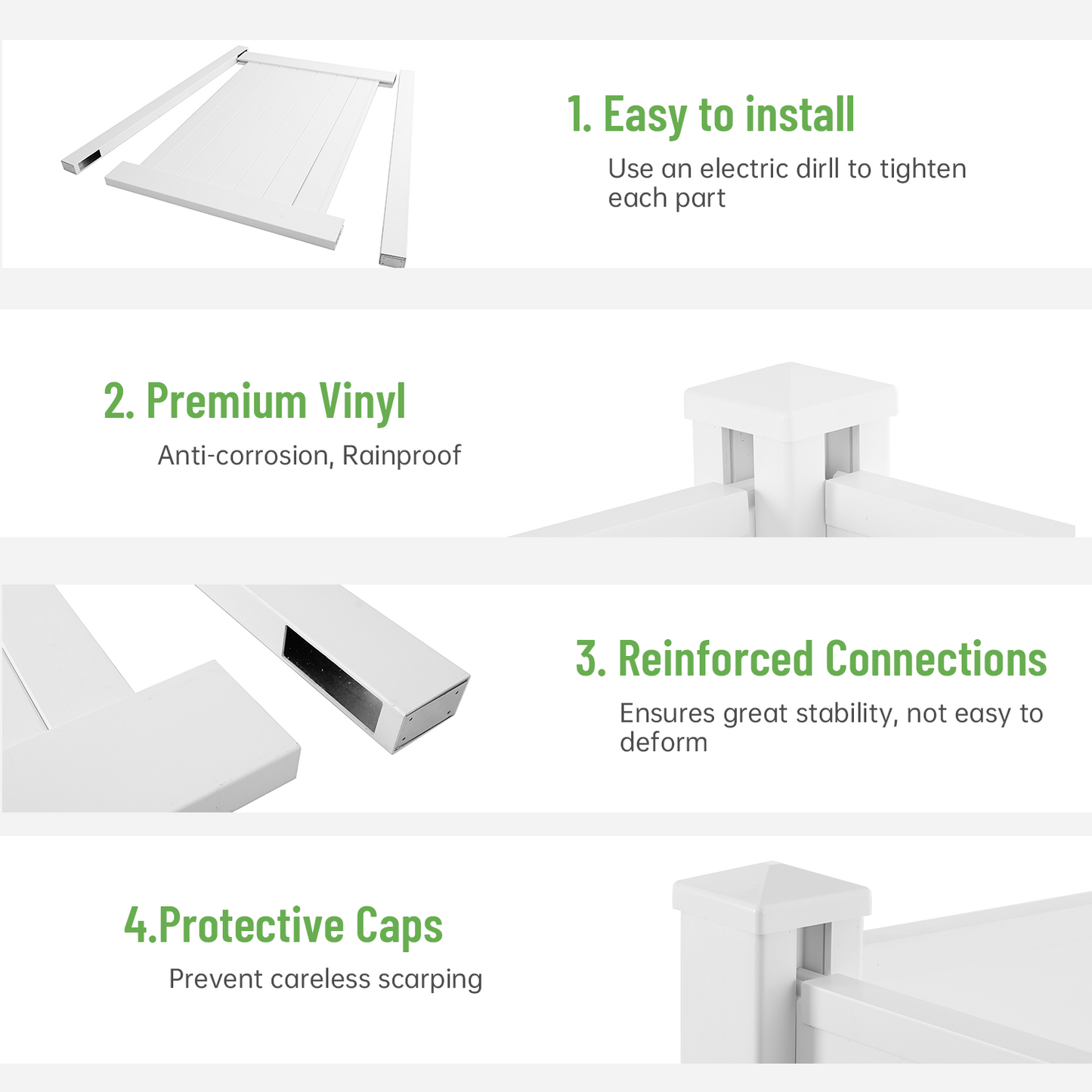 Privacy Fence Panels Kit Air Conditioner Trash Can Enclosure Vinyl white color - LaTezza Online Shop