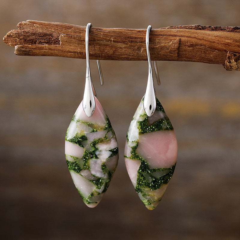 New Bohemian Emperor Stone Leaf Pendant Earrings and Accessories - LaTezza Online Shop