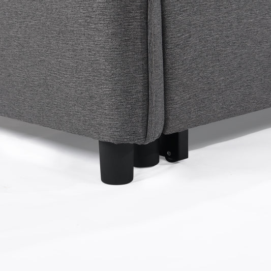 3 in 1 Convertible Sleeper Sofa Bed Modern Fabric Loveseat Futon Sofa Couch w/Pullout Bed Grey - LaTezza Online Shop