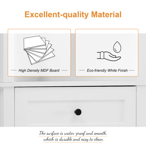 White Triangular Tall Cabinet With 3 Drawers And Adjustable Shelves - LaTezza Online Shop