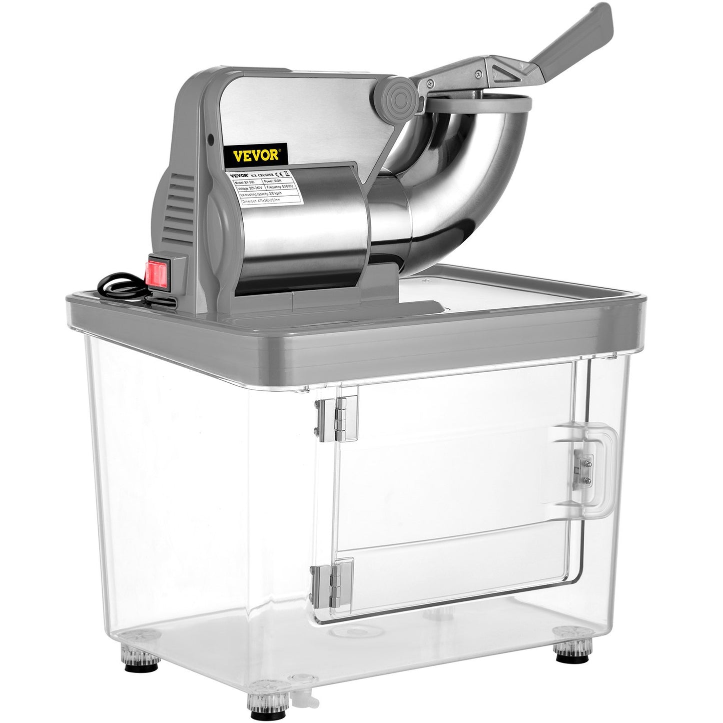 VEVOR 110V Commercial Ice Crusher , ETL Approved 300W Electric Snow Cone Machine With Dual Blades, Stainless Steel Shaved Ice Machine With Safety - LaTezza Online Shop