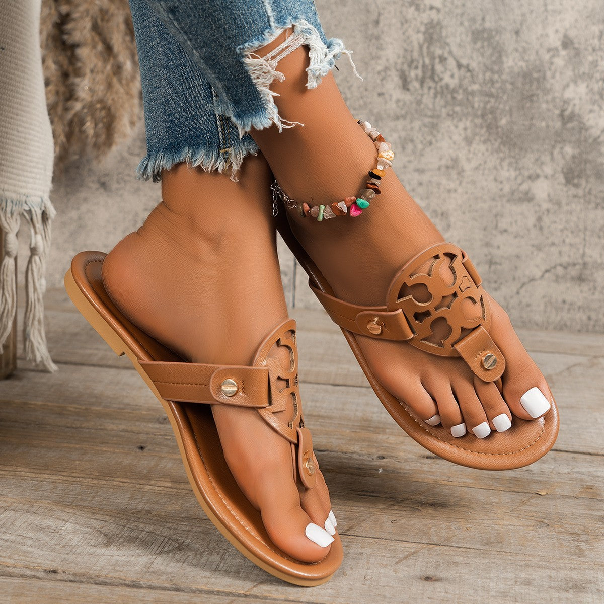 Toe Post Flats Sandals - LaTezza Online Shop