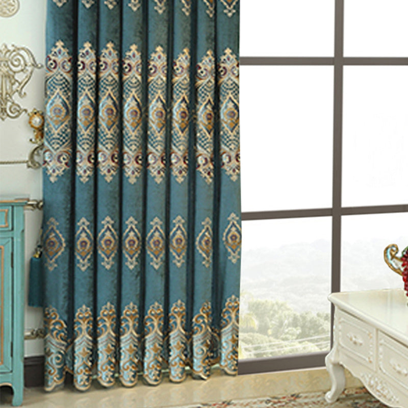 Luxury Elegant High-end Embroidered Curtains, Blackout Living Room Bedroom Villa, Velvet Curtains, Finished 2-piece - LaTezza Online Shop