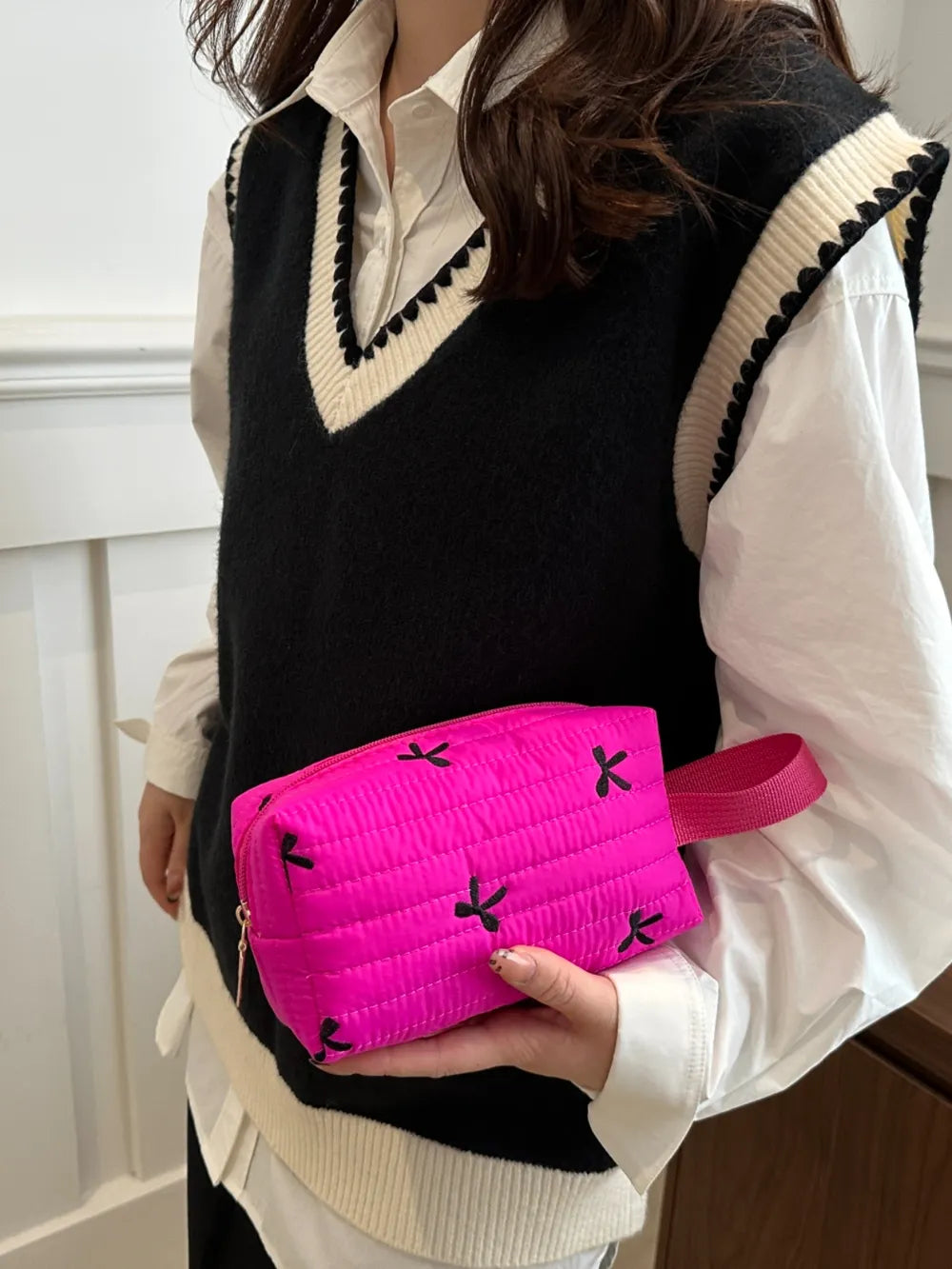 Texture Contrast Bow Wristlet - LaTezza Online Shop