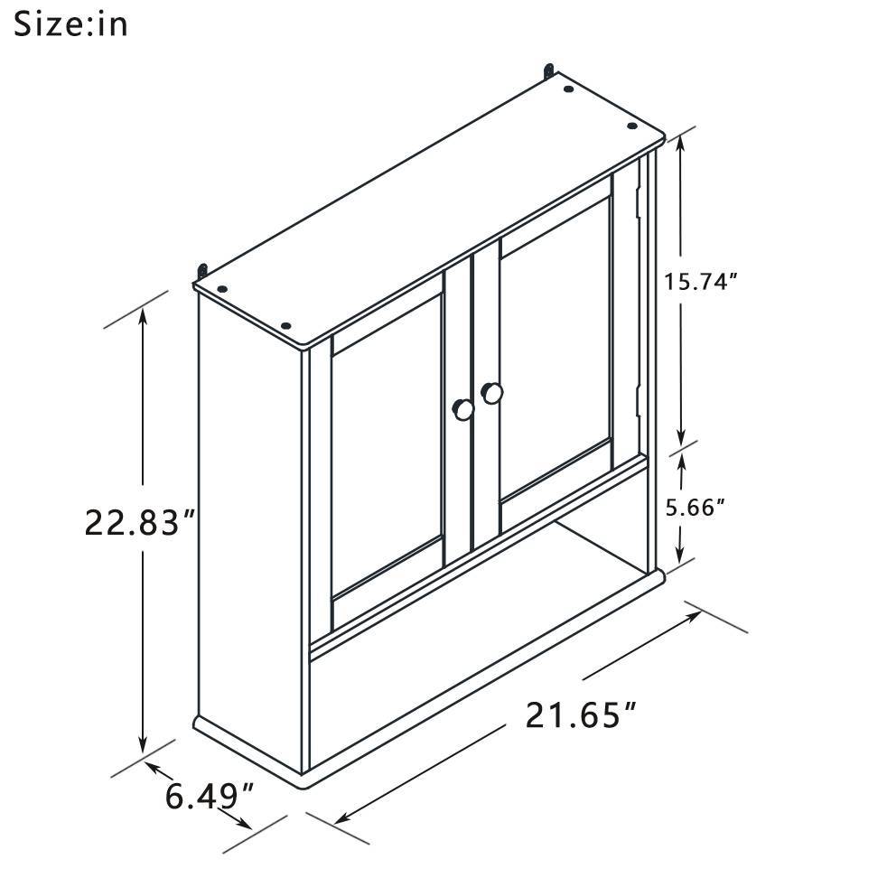 Bathroom Wall Cabinet With Double Mirror Doors And Shelves - LaTezza Online Shop