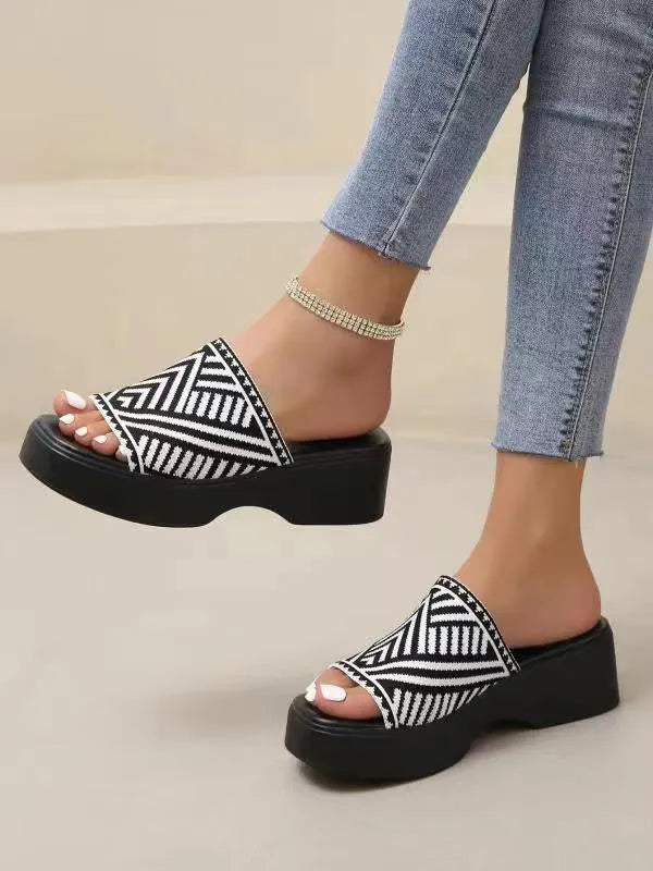 Platform Sandals Cloth Open Toe - LaTezza Online Shop
