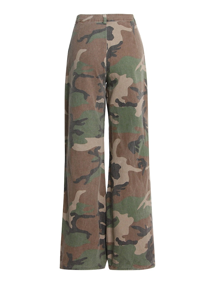 Camouflage Wide Leg Pants For Women High Waist Casual Loose Streetwear Trousers Female Autumn Clothing Fashion - LaTezza Online Shop