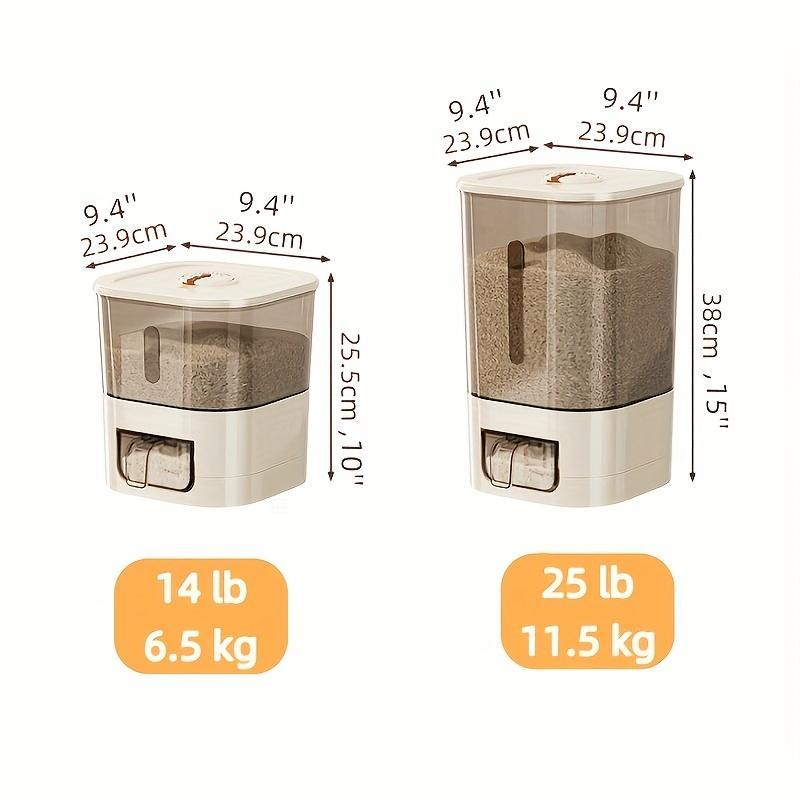 Automatic Rice Dispenser With Cup, Large Capacity Moisture-proof And Insect-proof Sealed Rice Storage Container