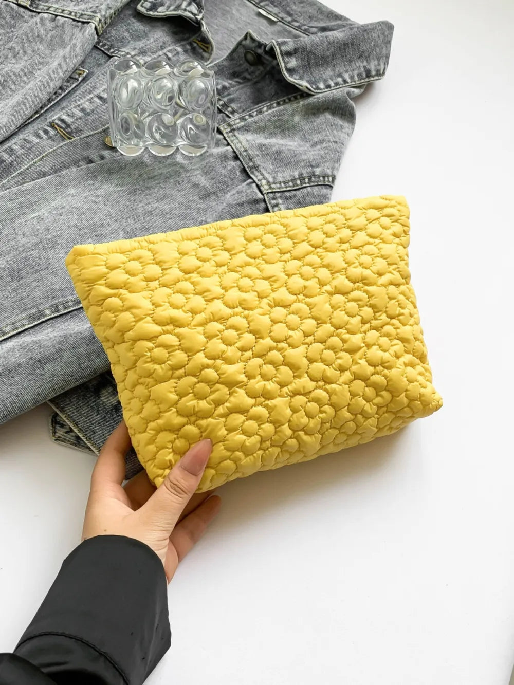 Flower Texture Polyester Clutch - LaTezza Online Shop