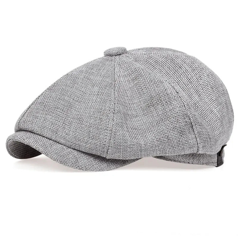 Octagonal hat men's spring and summer thin linen breathable duckbill hat men's retro beret painter hat - LaTezza Online Shop