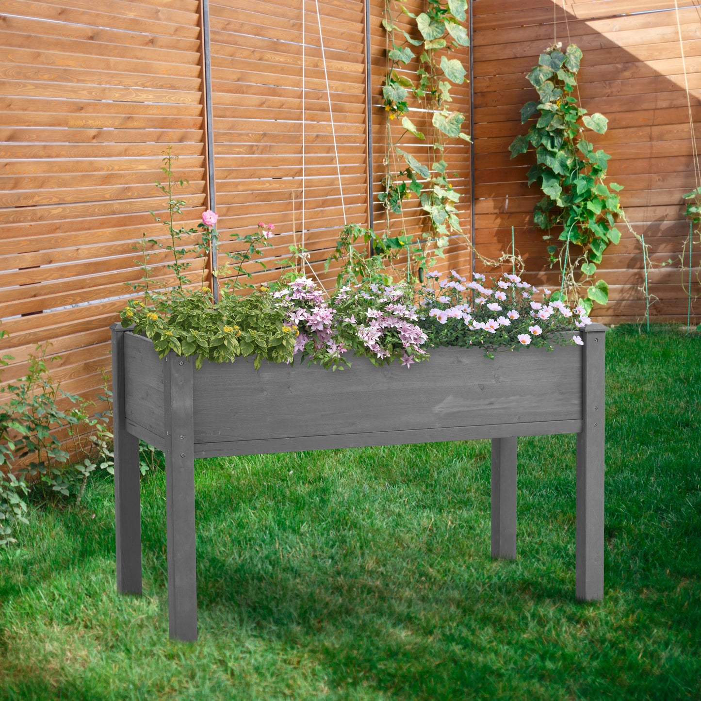 Raised Garden Bed with Legs, Elevated Wooden Planter Box for Outdoor Plants - LaTezza Online Shop
