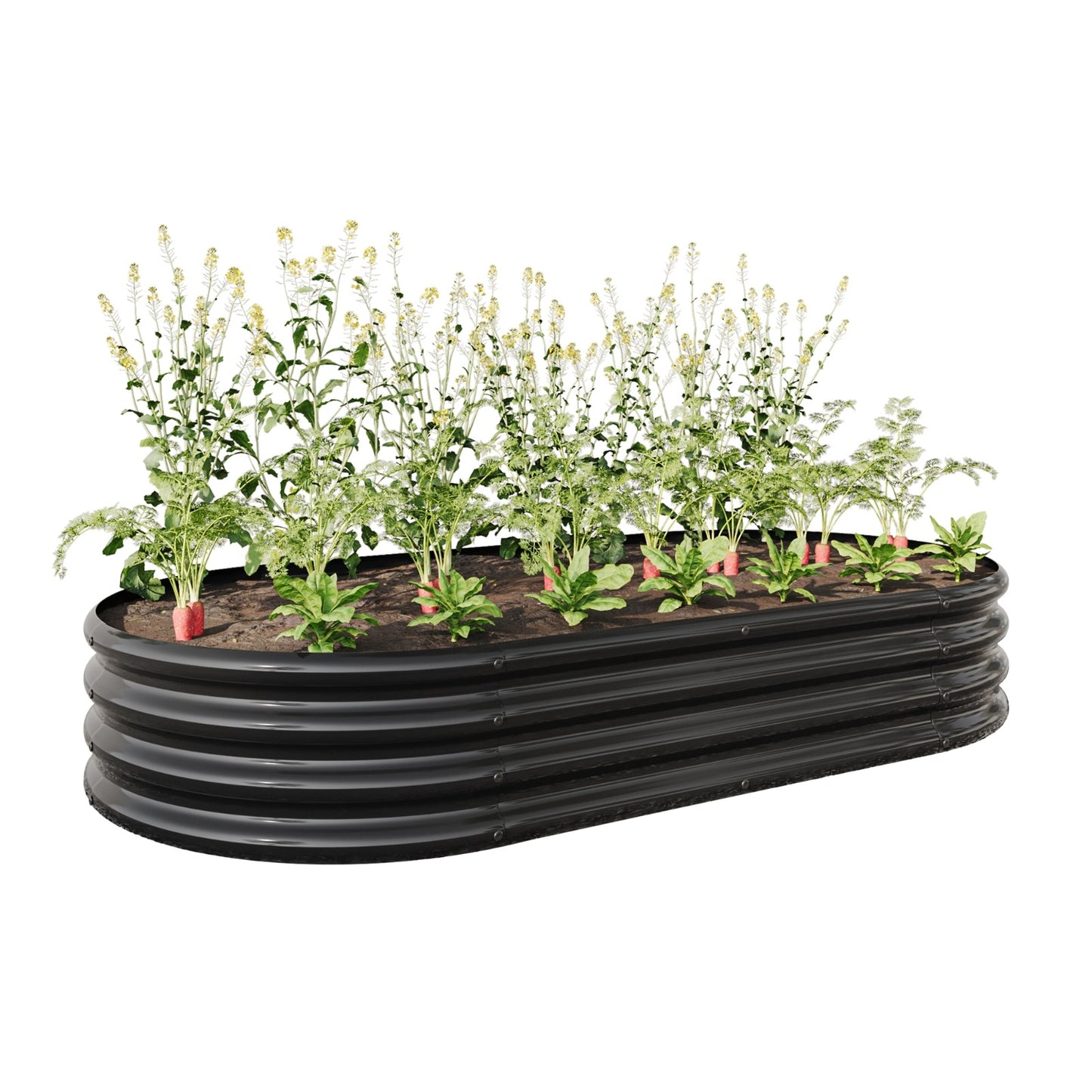 Raised Garden Bed Outdoor, Oval Metal Planter For Plants, Vegetables, Flowers - LaTezza Online Shop