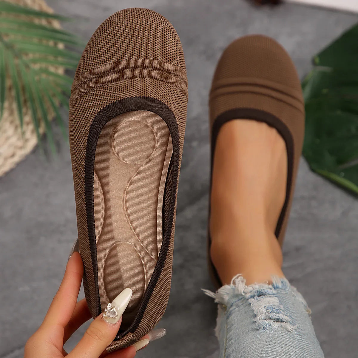 Round Toe Flat Slip-Ons