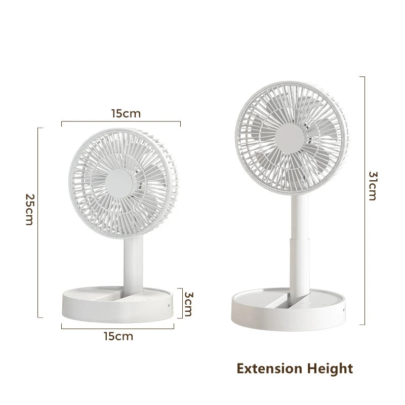 USB Foldable Fan with 4 Speeds & Timing,Battery Operated Mini Fan for Bedroom, Indoor or Outdoor,Table Fan