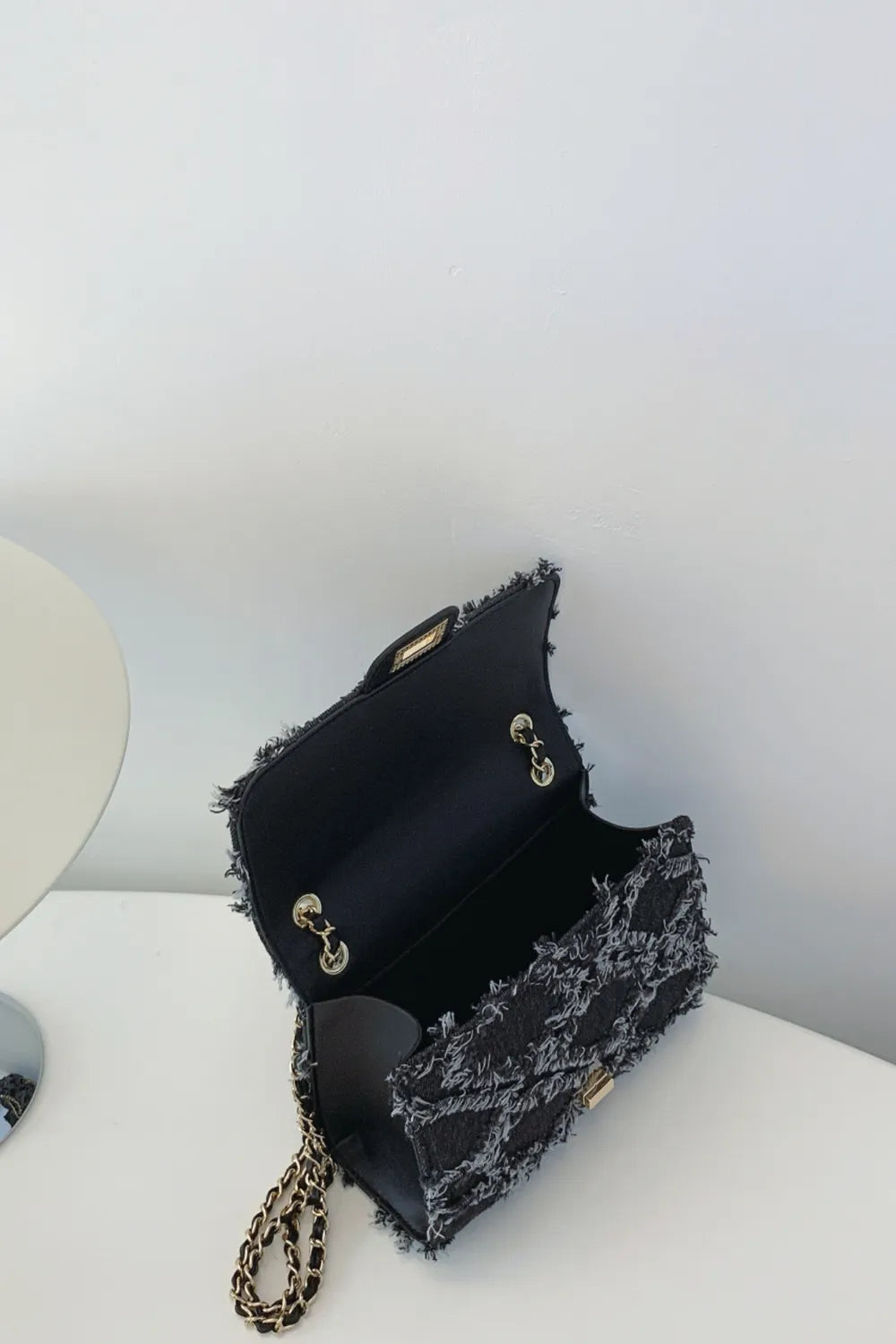Raw Hem Denim Crossbody Bag - LaTezza Online Shop