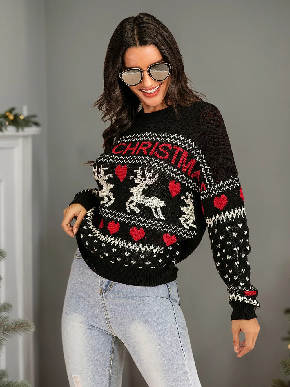 Christmas Element Round Neck Sweater - LaTezza Online Shop