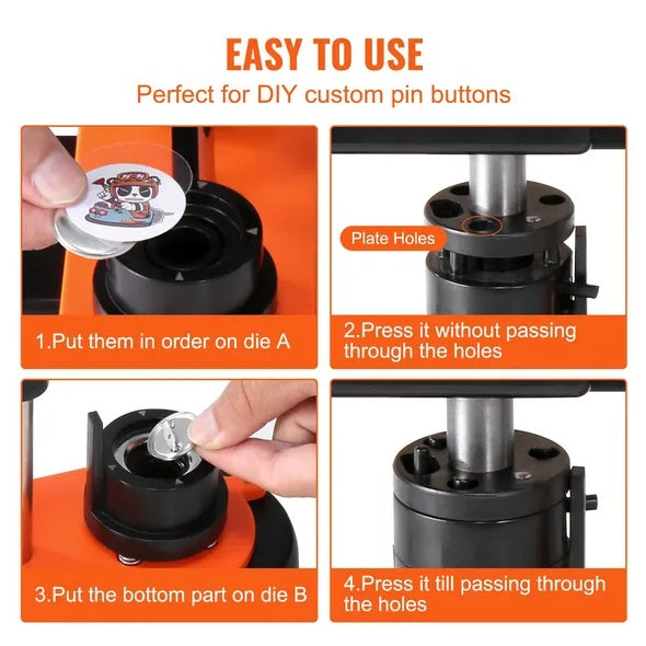Button Maker Machine, 0.98 Inch 25mm Pin Maker With 500pcs Button Parts - LaTezza Online Shop