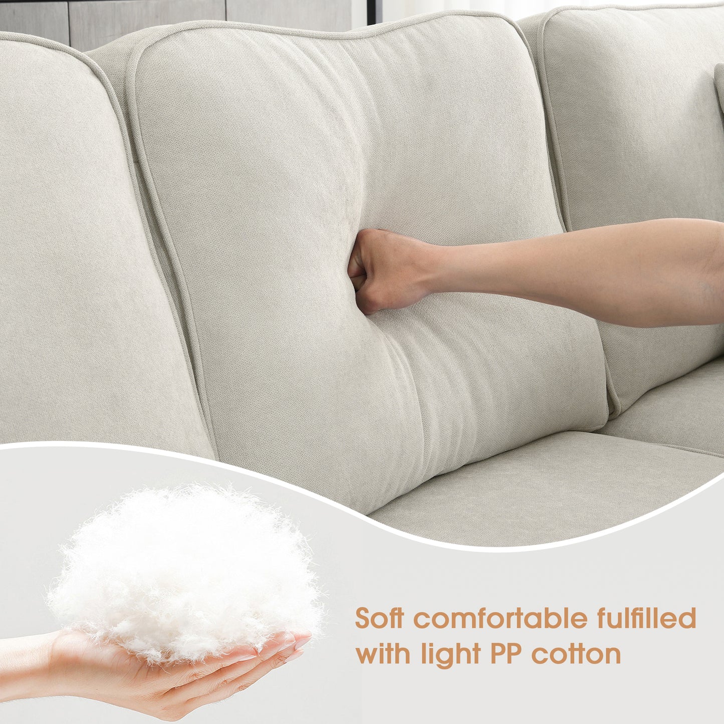Modern U Shape Sectional Sofa Set 7 Seat Fabric - LaTezza Online Shop