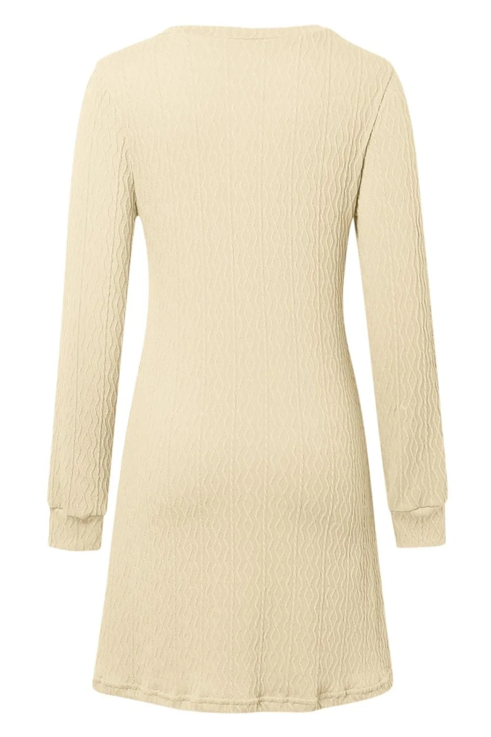 Solid color texture long sleeved elegant French dress women's dress - LaTezza Online Shop
