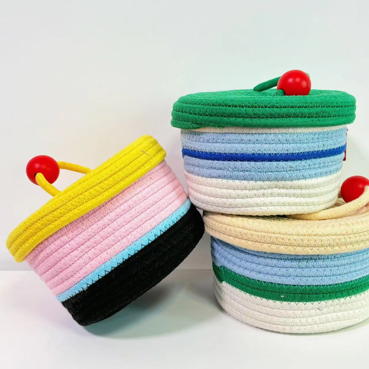 Home Cotton Weaving Storage Basket Ins Wind Vegetable Toy Storage Basket Living Room Miscellaneous Display Underwear Storage Basket - LaTezza Online Shop