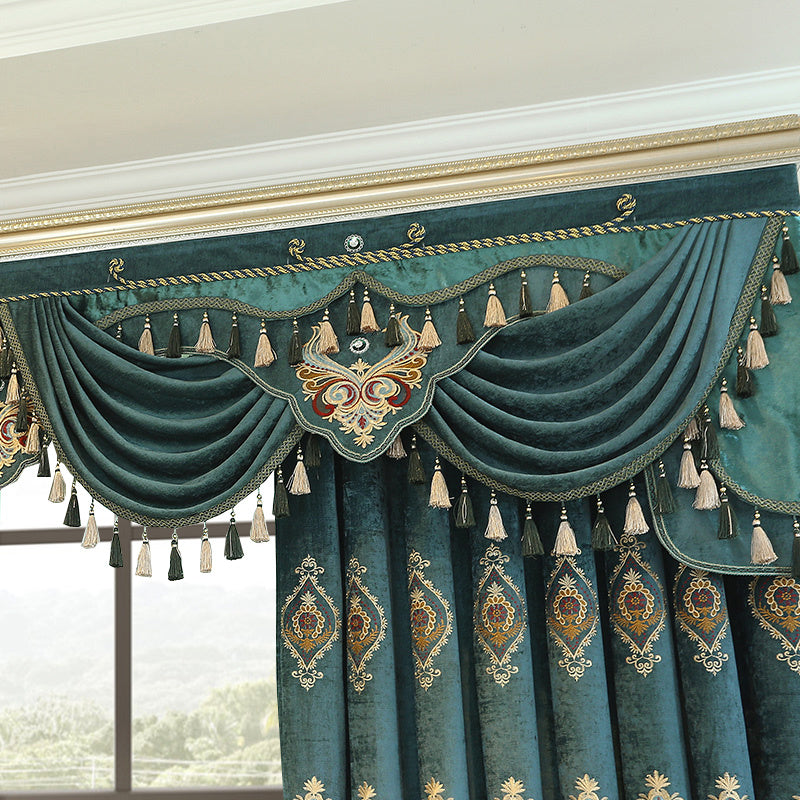Luxury Elegant High-end Embroidered Curtains, Blackout Living Room Bedroom Villa, Velvet Curtains, Finished 2-piece - LaTezza Online Shop