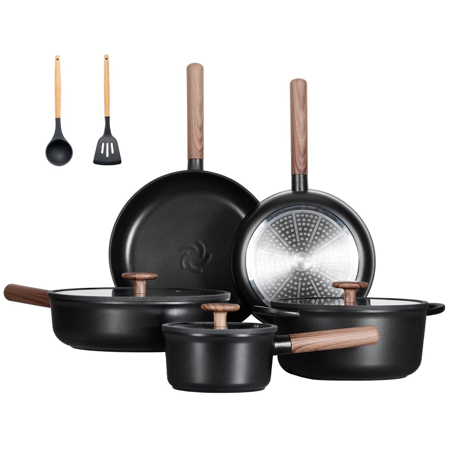 Ceramic Cookware Sets 15 Pcs Healthy Pots And Pans Set Non Stick Induction Kitchen Cooking Set With Removable Handles Oven Safe - LaTezza Online Shop