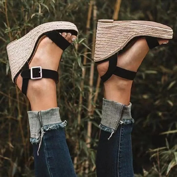 Wedge Sandals Open Toe High Heels - LaTezza Online Shop