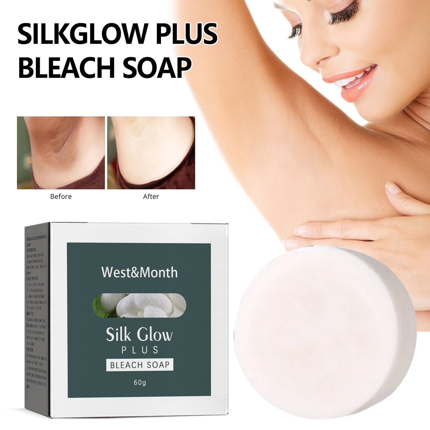 West&Month Silk Glow Plus Bleach Soap, Brightening Cleansing Moisturizing Bath Soap - LaTezza Online Shop