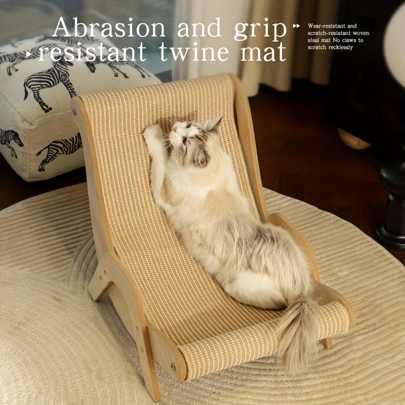 2-in-1 Cat Hammock And Scratching Post Durable Linen Rope Pet Chair
