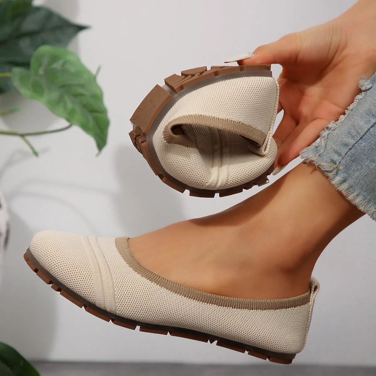 Round Toe Flat Slip-Ons